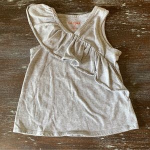SOLD! 3/$12 Grey Sleeveless Shirt with Ruffle Detail